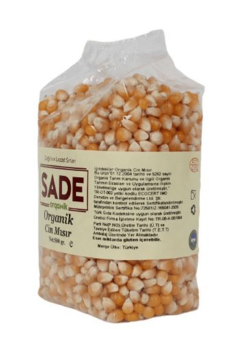Sade Organik Cin Mısır 500 gr