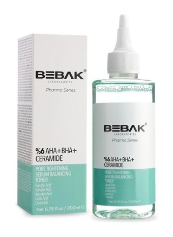 Bebak Pharma Tüm Cilt Tipleri İçin Aha+Bha Salisilik Asitli Gözenek Sıkılaştırıcı Likit Tonik 200 ml