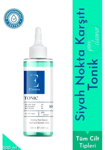 E'lovers Tüm Cilt Tipleri İçin Gözenek Sıkılaştırıcı Leke Giderici Likit Tonik 200 ml