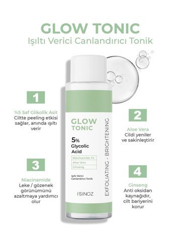 Sinoz Tüm Cilt Tipleri İçin Salisilik Asitli Gözenek Sıkılaştırıcı Leke Giderici Likit Tonik 200 ml