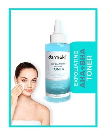 Dermokil Exfoliating Yağlı Ciltler İçin Aha+Bha Salisilik Asitli Gözenek Sıkılaştırıcı Likit Tonik 200 ml