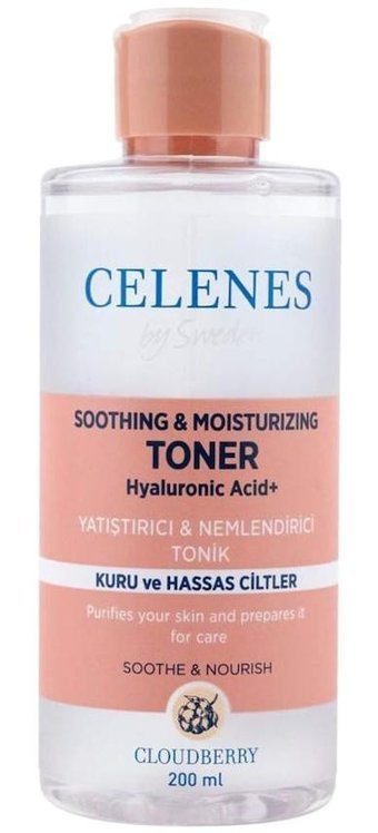 Celenes Cloudberry Kuru ve Hassas Ciltler İçin Yüz Temizleyici Likit Tonik 252 ml