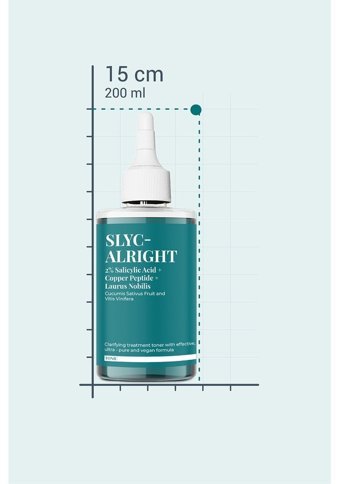She Vec Slyc Alright Tüm Cilt Tipleri İçin Aha+Bha Salisilik Asitli Gözenek Sıkılaştırıcı Yüz Temizleyici Likit Tonik 200 ml