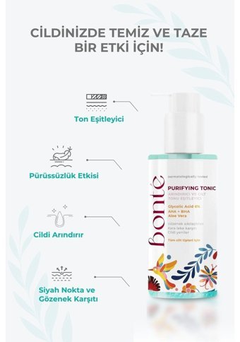 Bonte Tüm Cilt Tipleri İçin Aha+Bha Gözenek Sıkılaştırıcı Leke Giderici Losyon Tonik 200 ml