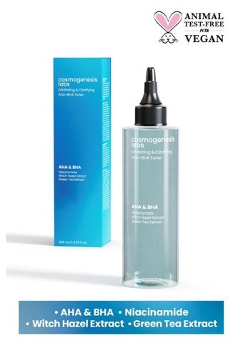 Cosmogenesis Labs Tüm Cilt Tipleri İçin Aha+Bha Salisilik Asitli Yeşil Çaylı Gözenek Sıkılaştırıcı Likit Tonik 200 ml