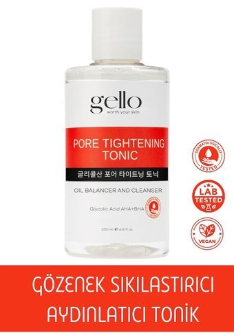 Gello Tüm Cilt Tipleri İçin Aha+Bha Gözenek Sıkılaştırıcı Jel Tonik 300 ml