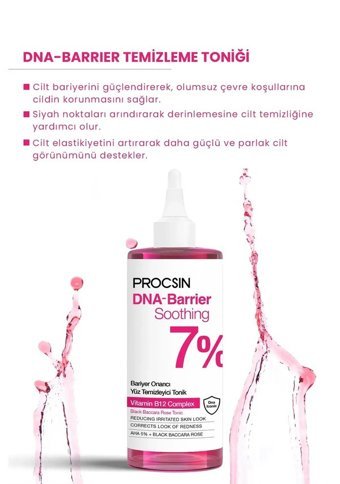 Procsin Dna-Barrier Soothing İçin Aha+Bha Yüz Temizleyici Likit Tonik 200 ml