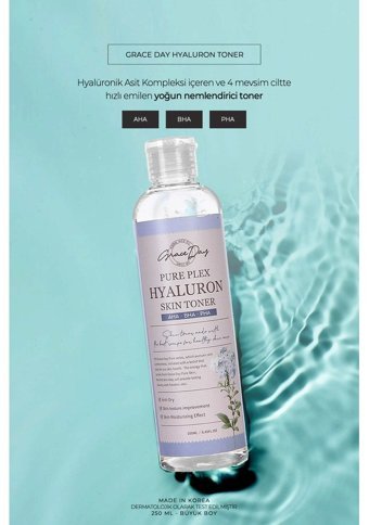 Grace Day Pure Plex Tüm Cilt Tipleri İçin Aha+Bha Yüz Temizleyici Likit Tonik 155 ml