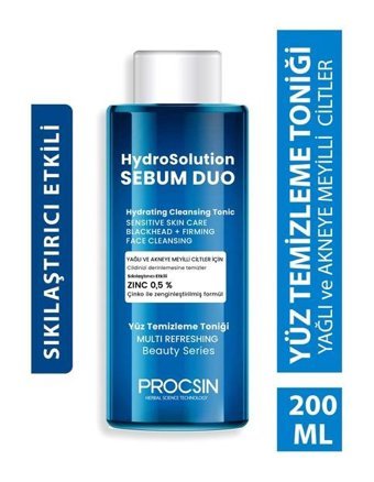 Procsin Hydro Solution Akneye Meyilli ve Yağlı Ciltler İçin Salisilik Asitli Gözenek Sıkılaştırıcı Leke Giderici Yüz Temizleyici Likit Tonik 200 ml