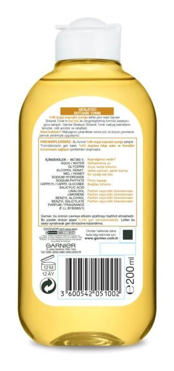 Garnier Botanik Kuru Ciltler İçin Gözenek Sıkılaştırıcı Yüz Temizleyici Likit Tonik 200 ml