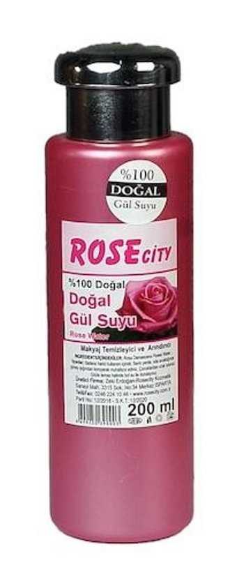 Rose City Doğal Tüm Cilt Tipleri İçin Gözenek Sıkılaştırıcı Yüz Temizleyici Likit Tonik 200 ml