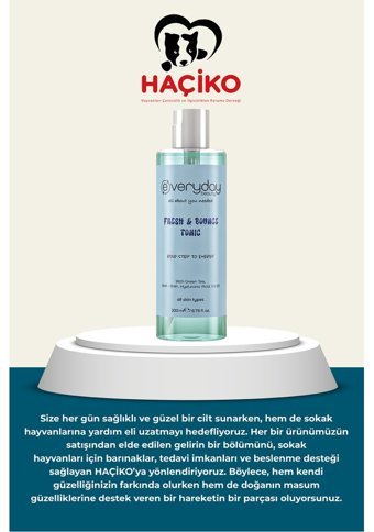 Everyday Beauty Fresh & Bounce Tüm Cilt Tipleri İçin Aha+Bha Yeşil Çaylı Yüz Temizleyici Likit Tonik 200 ml