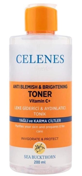 Celenes Sea Buckthorn Yağlı ve Karma Ciltler İçin Leke Giderici Yüz Temizleyici Likit Tonik 200 ml