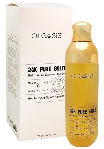 Olgasis 24K Pure Gold Yağlı ve Karma Ciltler İçin Yüz Temizleyici Jel Tonik 200 ml