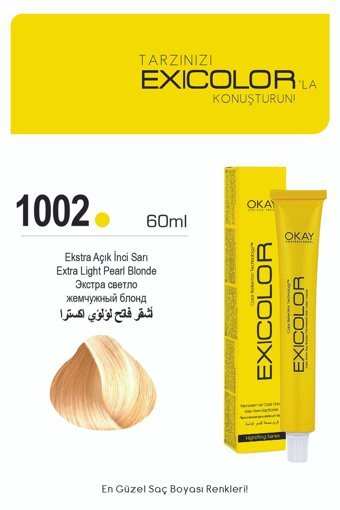 Exicolor 1002 Ekstra Açık İnci Sarısı Krem Saç Boyası 2x60 ml