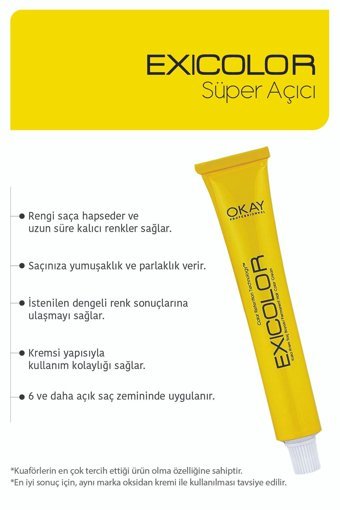 Exicolor 12.00 Yoğun Doğal Süper Açıcı Krem Saç Boyası 2x60 ml