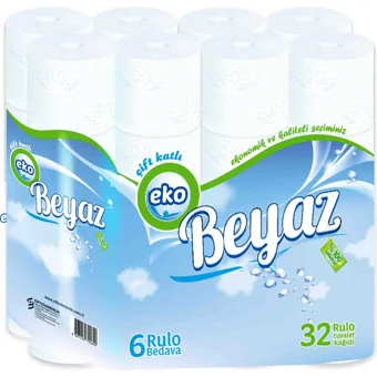 Eko Beyaz 2 Katlı 32'li Rulo Tuvalet Kağıdı