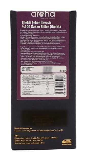 Aroha Çilekli Fındıklı Çikolata 100 gr 2 Adet