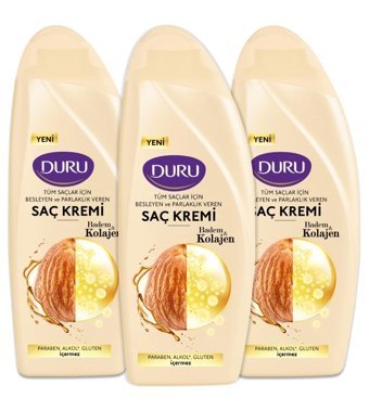 Duru Parlaklık Veren Badem Kolajen Saç Kremi 3 x 500 ml