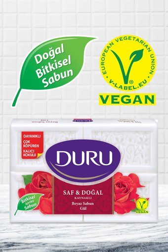 Duru Saf & Doğal Gül Katı Sabun 4x600 gr