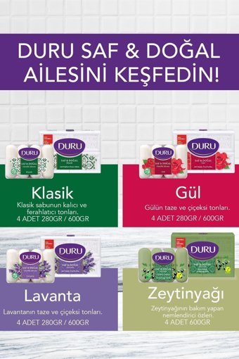 Duru Saf & Doğal Katı Sabun 4x600 gr