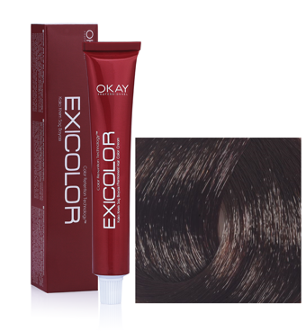 Exicolor 4.75 Kahve Akaju Krem Saç Boyası 2x60 ml