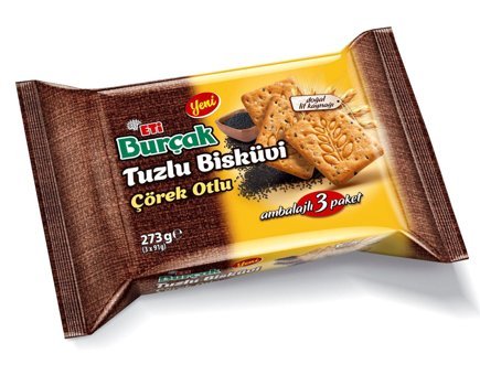 Eti Burçak Çörekotlu Bisküvi 3x91 gr