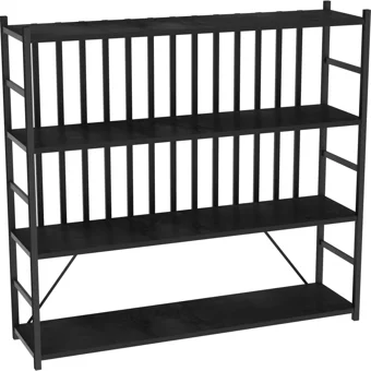 Moonlife 5 Bölmeli 4 Raflı Metal 120 cm Siyah Kitaplık