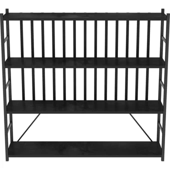 Moonlife 5 Bölmeli 4 Raflı Metal 120 cm Siyah Kitaplık