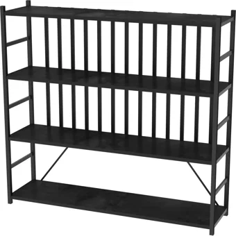 Moonlife 5 Bölmeli 4 Raflı Metal 120 cm Siyah Kitaplık