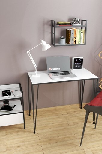 Mudesa 2 Bölmeli 2 Raflı Metal 36 cm Siyah Kitaplık