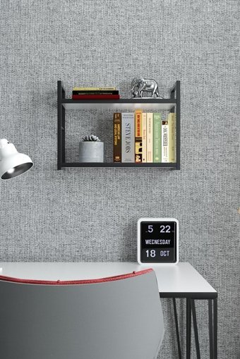 Mudesa 2 Bölmeli 2 Raflı Metal 36 cm Siyah Kitaplık