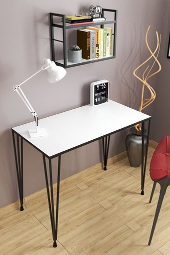 Mudesa 2 Bölmeli 2 Raflı Metal 36 cm Siyah Kitaplık