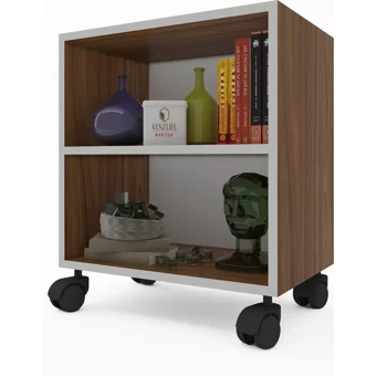 Kenz Life Beril 2 Bölmeli 2 Raflı Suntalam 48 cm Ceviz Rengi Kitaplık