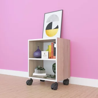 Kenz Life Beril 2 Bölmeli 2 Raflı Suntalam 48 cm Bej Kitaplık