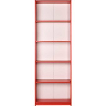Adore Mobilya Max 5 Bölmeli 5 Raflı Yonga Levha 170 cm Kırmızı Kitaplık
