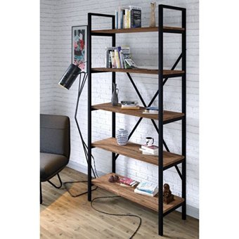 Ceramical 5 Bölmeli 5 Raflı Suntalam 90x180 cm Açık Kahverengi Kitaplık