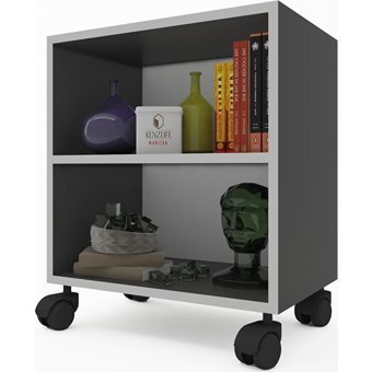 Kenz Life Beril 2 Bölmeli 2 Raflı Suntalam 48 cm Gri Kitaplık
