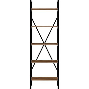 Ceramical 5 Bölmeli 5 Raflı Suntalam 60x180 cm Açık Kahverengi Kitaplık