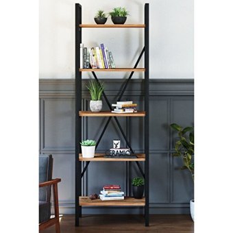Ceramical 5 Bölmeli 5 Raflı Suntalam 60x180 cm Açık Kahverengi Kitaplık