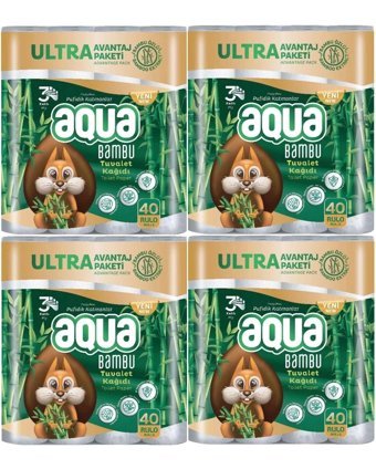 Aqua 3 Katlı 4x40'lı Rulo Tuvalet Kağıdı