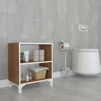 Kenz Life Tuğçe 2 Bölmeli 2 Raflı Suntalam 48 cm Ceviz Rengi Kitaplık