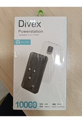 Divex Powerstation 10000 mAh Powerbank Siyah