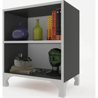 Kenz Life Tuğçe 2 Bölmeli 2 Raflı Suntalam 48 cm Gri Kitaplık