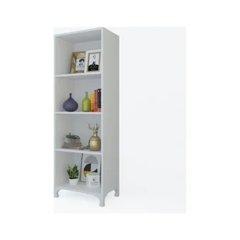 Kenz Life Tuğçe 4 Bölmeli 4 Raflı Suntalam 128 cm Beyaz Kitaplık