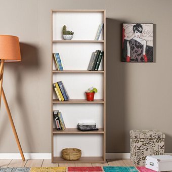 Adore Mobilya KTP-450-SN1 5 Bölmeli 5 Raflı Yonga Levha 187 cm Sonoma Kitaplık
