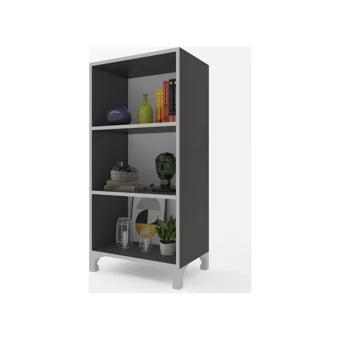 Kenz Life Tuğçe 3 Bölmeli 3 Raflı Suntalam 88 cm Gri Kitaplık