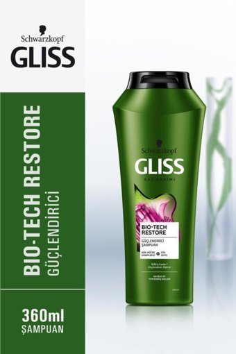 Gliss Bio-tech Restore Kök Hücre Kompleksi ve Gül Suyu Güçlendirici Şampuan 360 ml