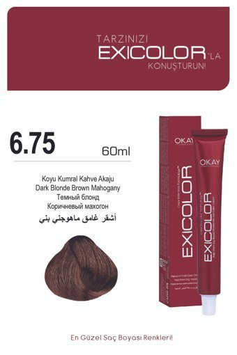 Exicolor 6.75 Koyu Kumral Kahve Akaju Krem Saç Boyası 2x60 ml