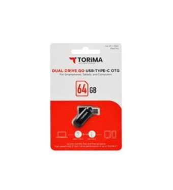 Torima Çift Taraflı USB 2.0 Type-C 64 GB Flash Bellek Siyah